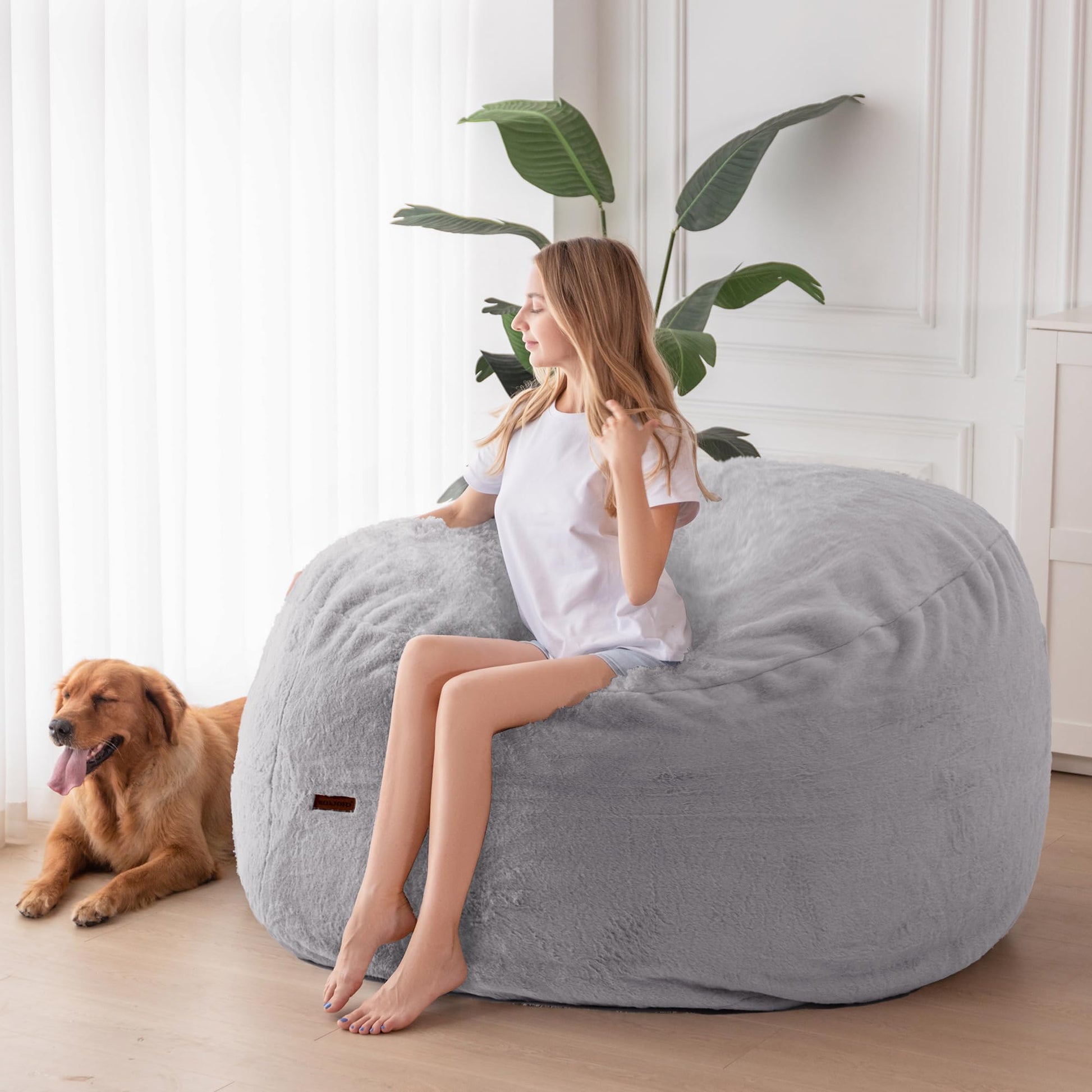 bean bag bed#color_light-grey