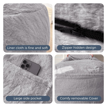 bean bag bed#color_light-grey